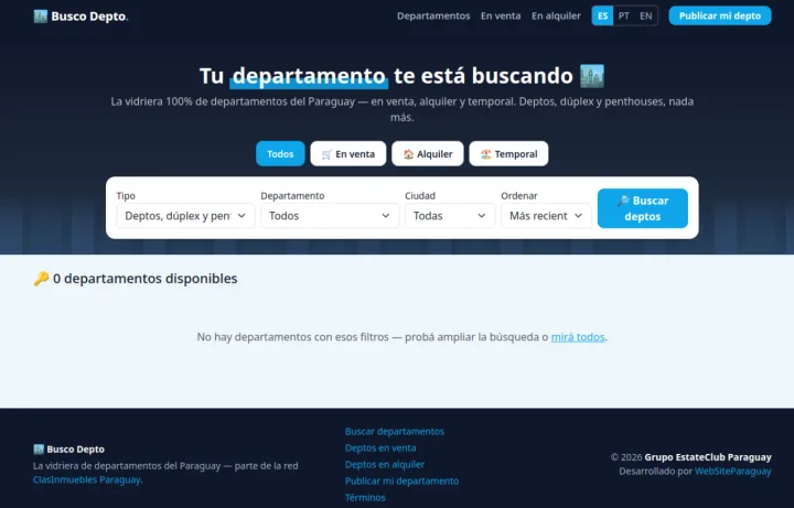 Captura de Busco Depto en Paraguay