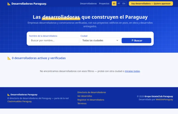 Captura de Desarrolladoras en Paraguay