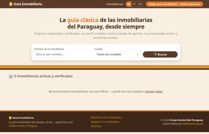 Captura de Guia de Inmobiliarias