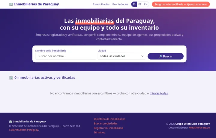 Captura de Inmobiliarias Paraguay
